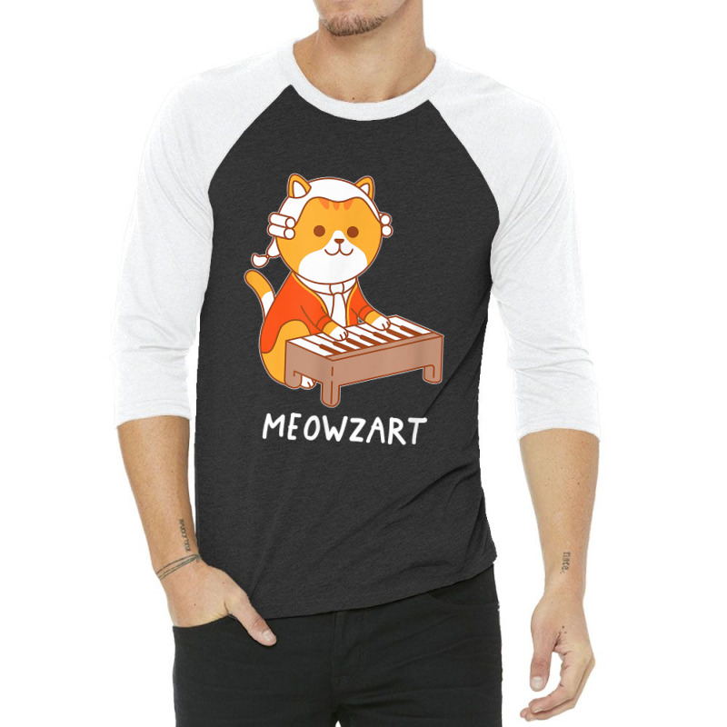 Meowzart Cat Classical Music Piano Funny 3/4 Sleeve Shirt | Artistshot