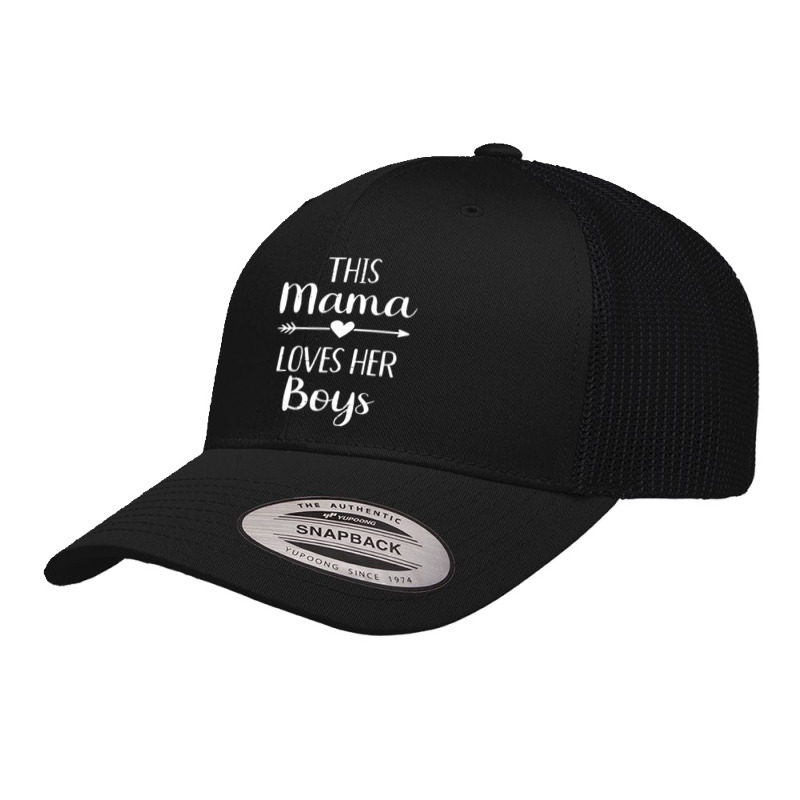 Mom This Mama Loves Her Boys Pullover Hoodie Retro Trucker Cap | Artistshot