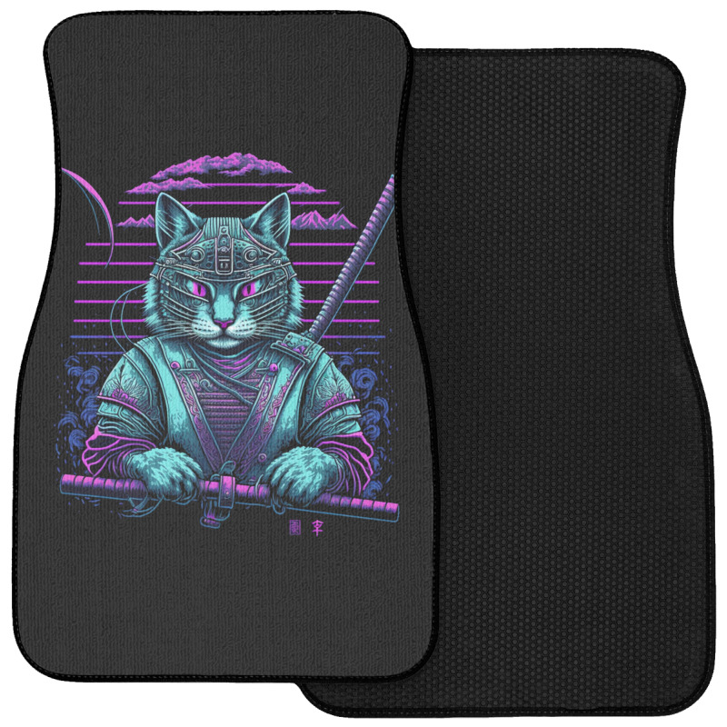 Cat Samurai Art Front Car Mat | Artistshot