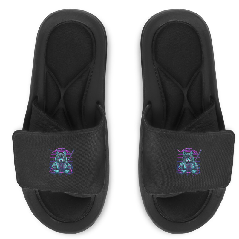 Cat Samurai Art Slide Sandal | Artistshot