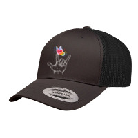 I Love You Hand Sign Language Butterfly Autism Awareness Retro Trucker Cap | Artistshot