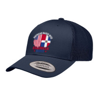 American Raised With Dominican Roots Dominican Republic Flag T Shirt Retro Trucker Cap | Artistshot