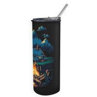 Mountains Campfire Skinny Tumbler | Artistshot