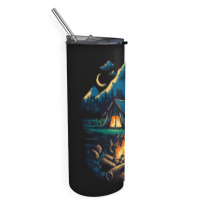 Mountains Campfire Skinny Tumbler | Artistshot