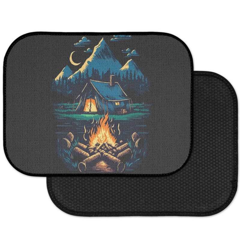 Mountains Campfire Rear Car Mat | Artistshot