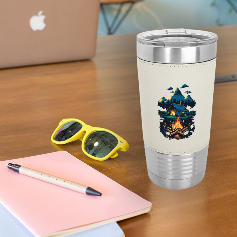 Mountains Campfire Leatherette Tumbler | Artistshot