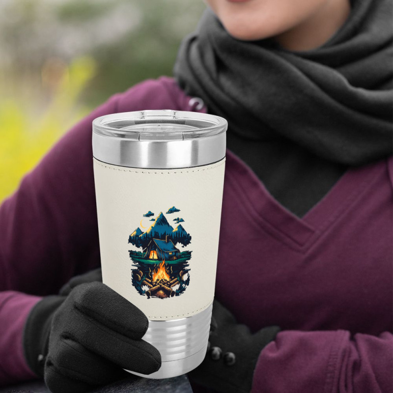 Mountains Campfire Leatherette Tumbler | Artistshot