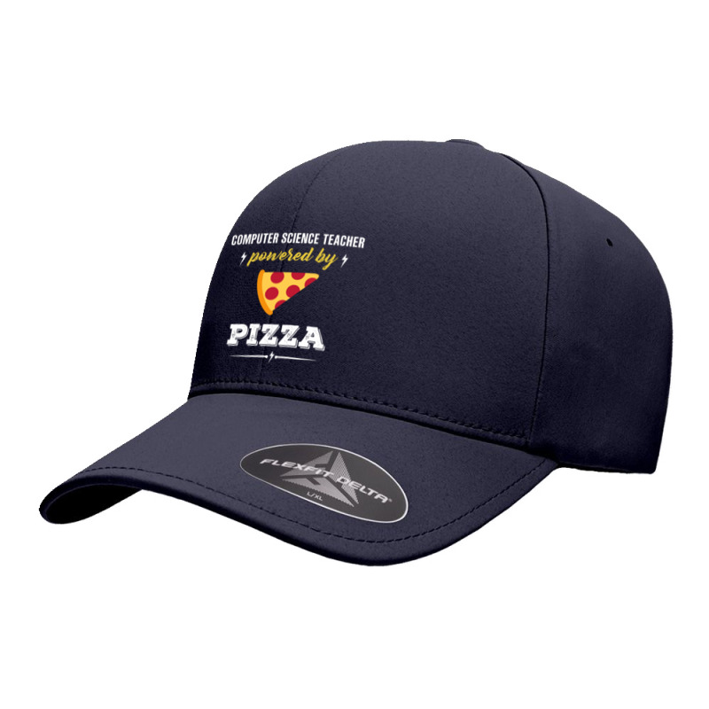 Computer Science Teacher Powered By Pizza Funny Gift Seamless Cap | Artistshot