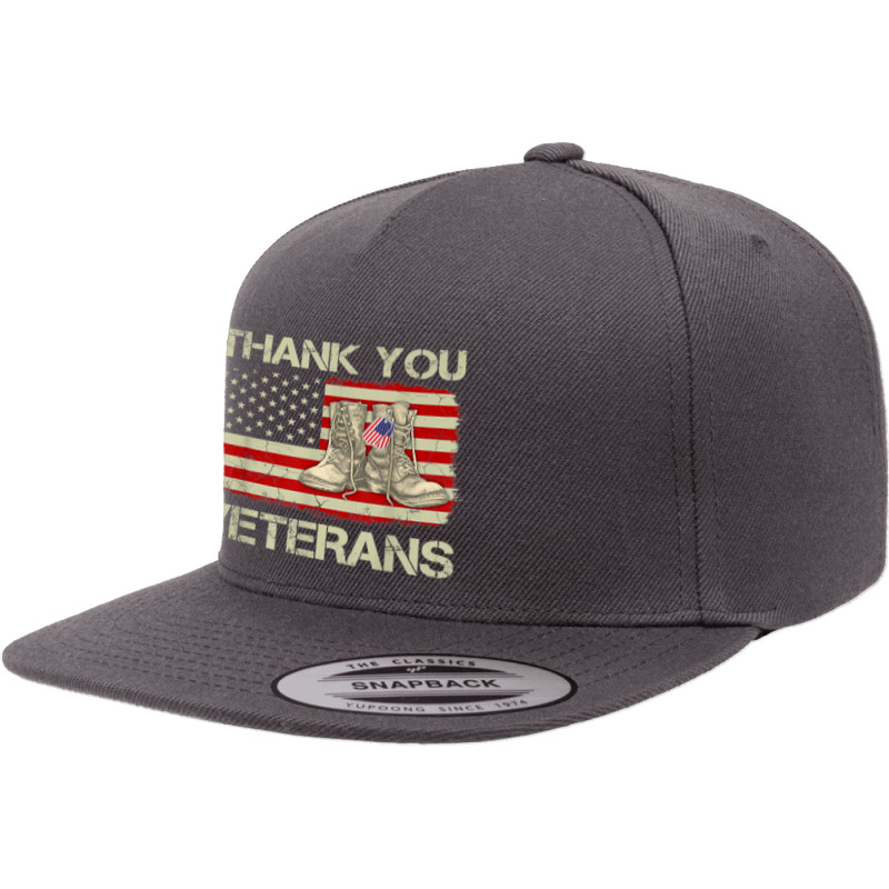 Thank You Veterans Combat Boots Veteran Day American Flag 5 panel snapback cap by Yuh2105 | Artistshot