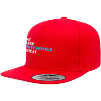 Eat Sleep Write Writing Novel Writer 5 Panel Snapback Cap | Artistshot