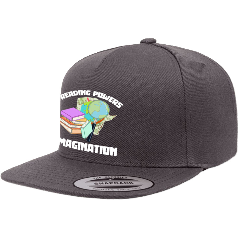 Reading Powers Imagination Bookworm 5 panel snapback cap by EnturArt | Artistshot