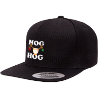 Nog Hog National Eggnog Christmas Holiday Food 5 Panel Snapback Cap | Artistshot