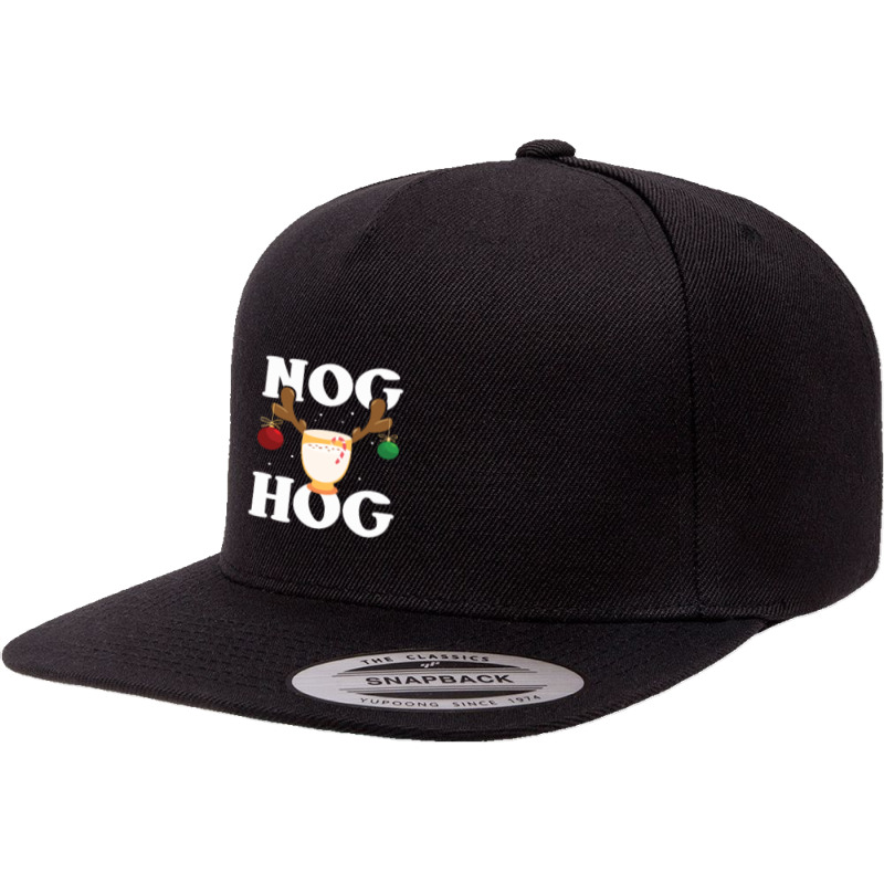 Nog Hog National Eggnog Christmas Holiday Food 5 Panel Snapback Cap | Artistshot