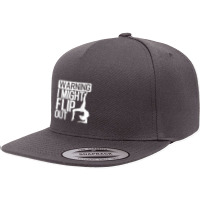 Funny Warning I Might Flip Out Gymnastics Art For Girls Boys 5 Panel Snapback Cap | Artistshot