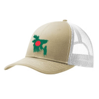 Bangladesh Map Flag Drawing Line Art Pa Trucker Cap | Artistshot