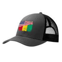 Guinean Roots  Half American Flag  Usa Guinea Flag T Shirt Pa Trucker Cap | Artistshot