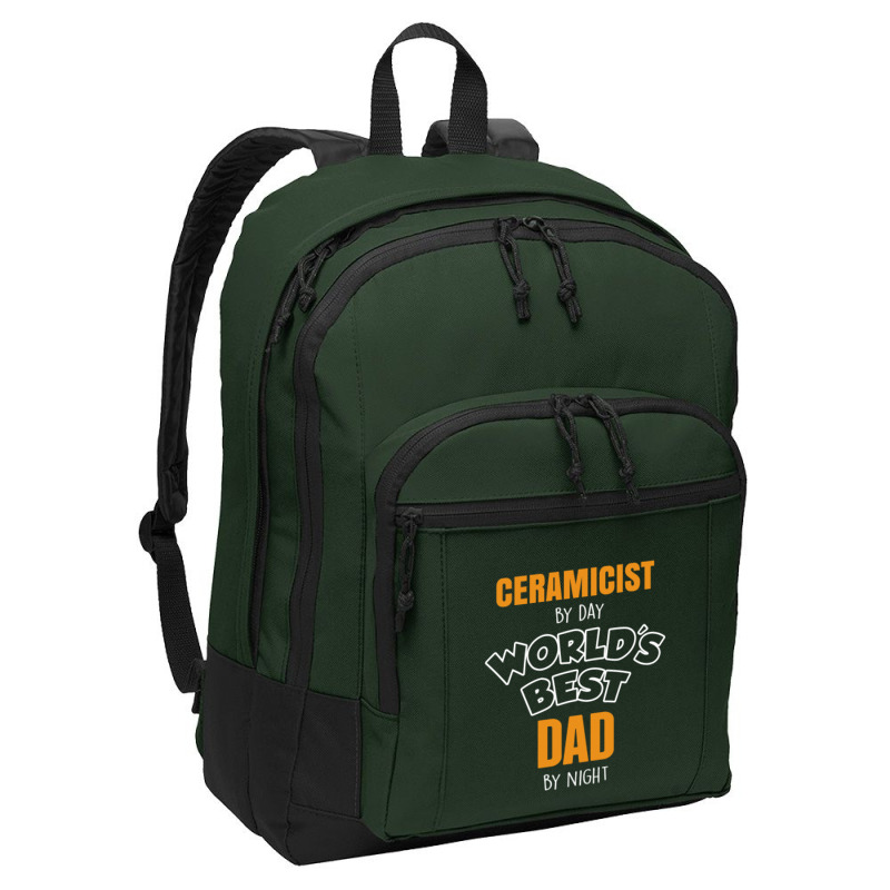 Ceramicist By Day Worlds Best Dad By Night Fathers Day Gift Basic Backpack | Artistshot