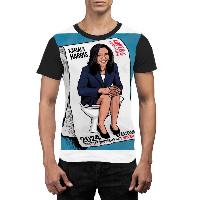 Kamala Harris On Toilet Paper Graphic T-shirt | Artistshot