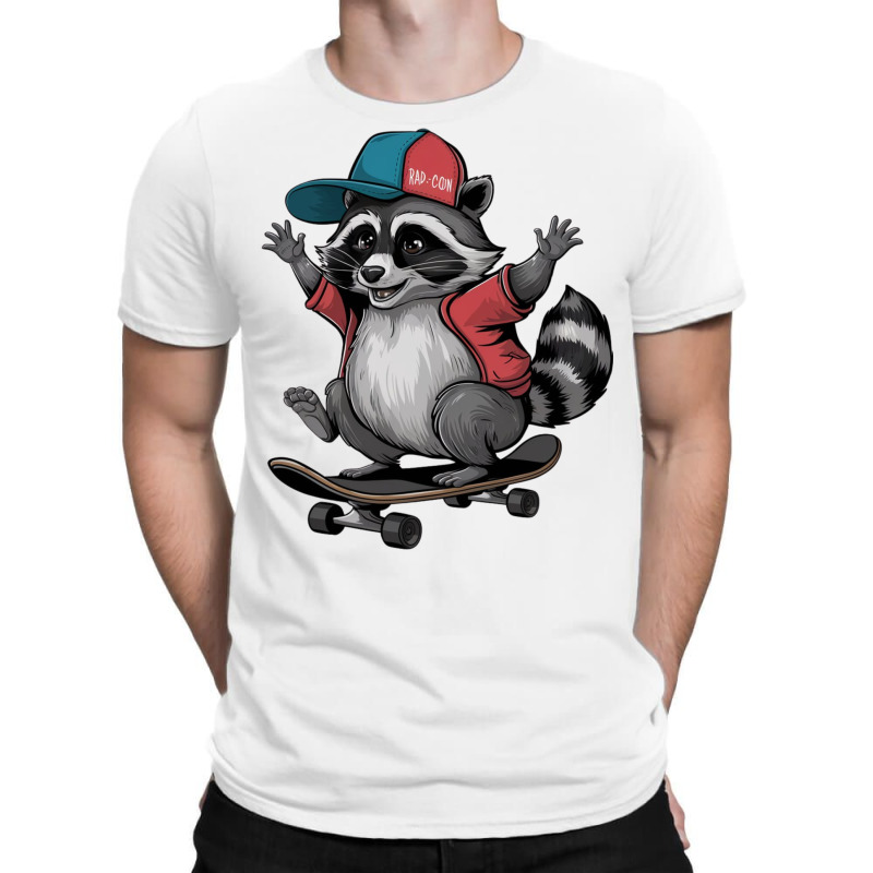 Skateboarding  Raccoon T-Shirt by Donna Schennum | Artistshot