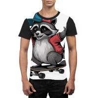 Skateboarding  Raccoon Graphic T-shirt | Artistshot