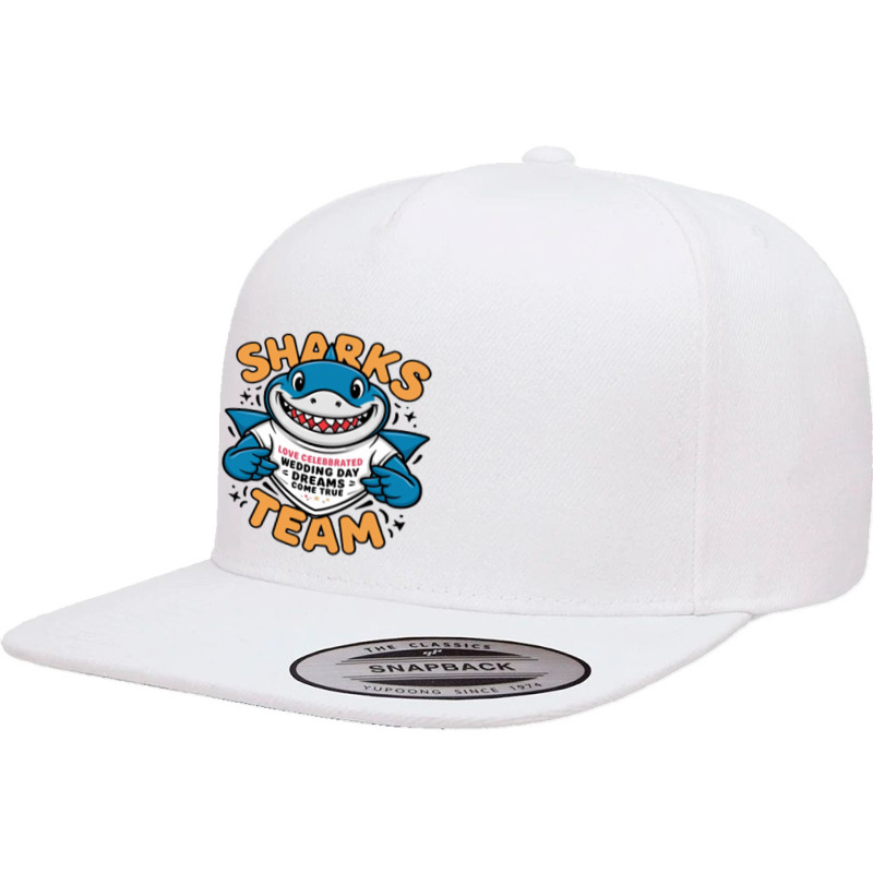 Sharks Team 5 Panel Snapback Cap | Artistshot