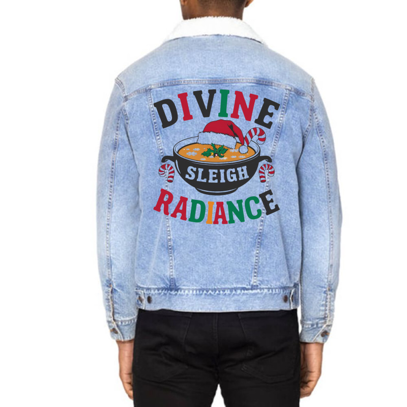 Divine Sleigh Radiance Unisex Sherpa-Lined Denim Jacket by Donna Schennum | Artistshot