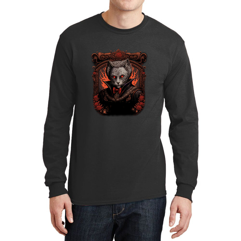 Vampire Cat Long Sleeve Shirts by mailson | Artistshot