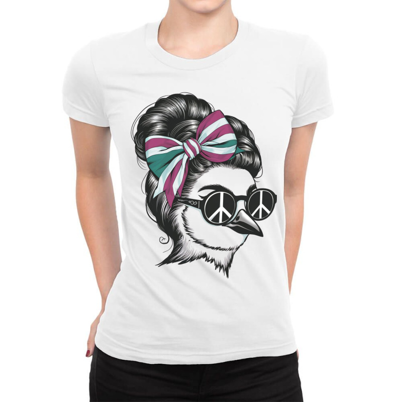 A Bird With Her Hair Elegantly Styled Ladies Fitted T-Shirt by John Nichols | Artistshot