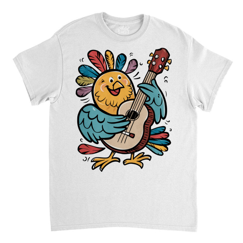 Illustration Bird Playing Biola Classic T-shirt | Artistshot