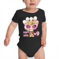 Awesome Giraffe Wearing Sunglasses It's My 9 Birth Baby Bodysuit | Artistshot