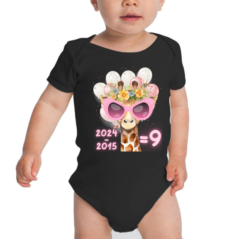 Awesome Giraffe Wearing Sunglasses It's My 9 Birth Baby Bodysuit by spreadshirt.com/Wolf shop | Artistshot