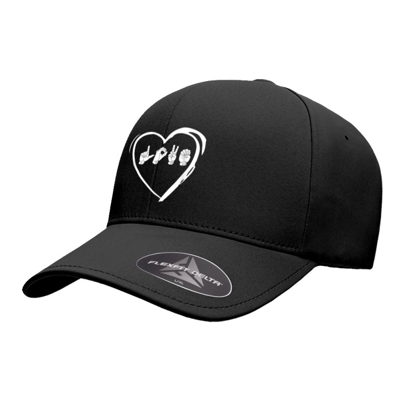 Love Sign Language Heart Asl Valentine's Day Gift Seamless Cap by PhoebeHaggett | Artistshot