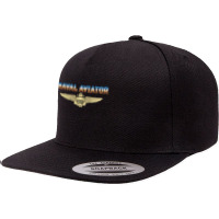 Fly Naval Aviator Classic Naval Officer Pilot Wing Navy Side Long Slee 5 Panel Snapback Cap | Artistshot