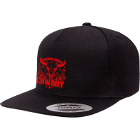 Simmer Down Cowboy Rodeo 5 Panel Snapback Cap | Artistshot