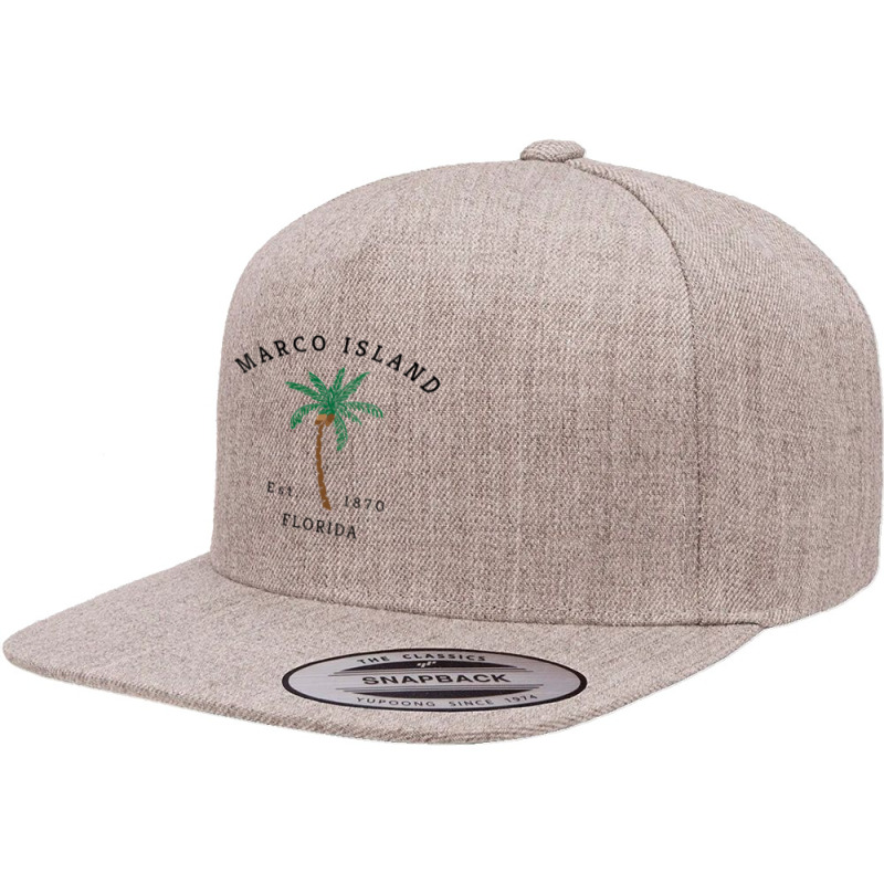 Womens Marco Island Florida Colorful Palm Tree Retro Novelty Art V Nec 5 panel snapback cap by oluwafemimccullers | Artistshot