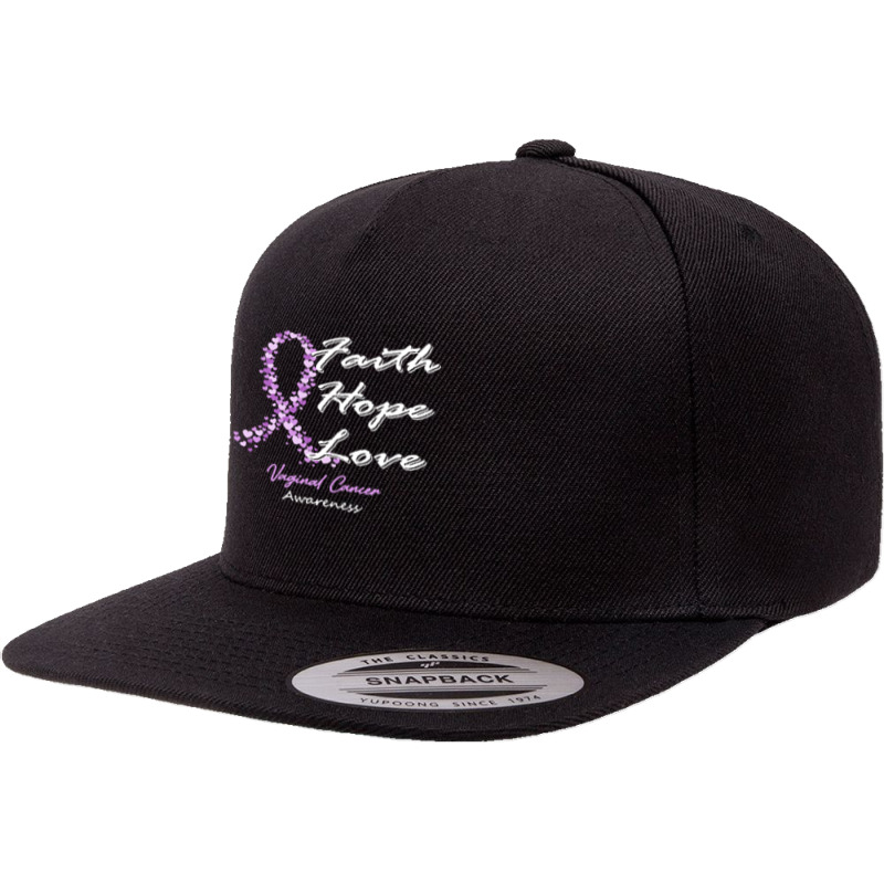 Vaginal Cancer Awareness T  Shirt Vaginal Cancer Awareness Faith Hope 5 panel snapback cap by rico96716 | Artistshot