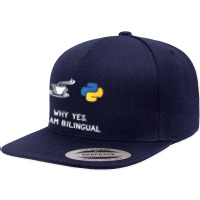 Funny Python Java Programmer Bilingual Coder Gift Tee 5 Panel Snapback Cap | Artistshot