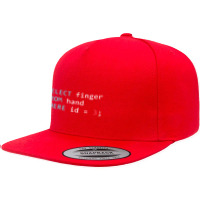 Funny Sql Query Geek Database Programmer 5 Panel Snapback Cap | Artistshot