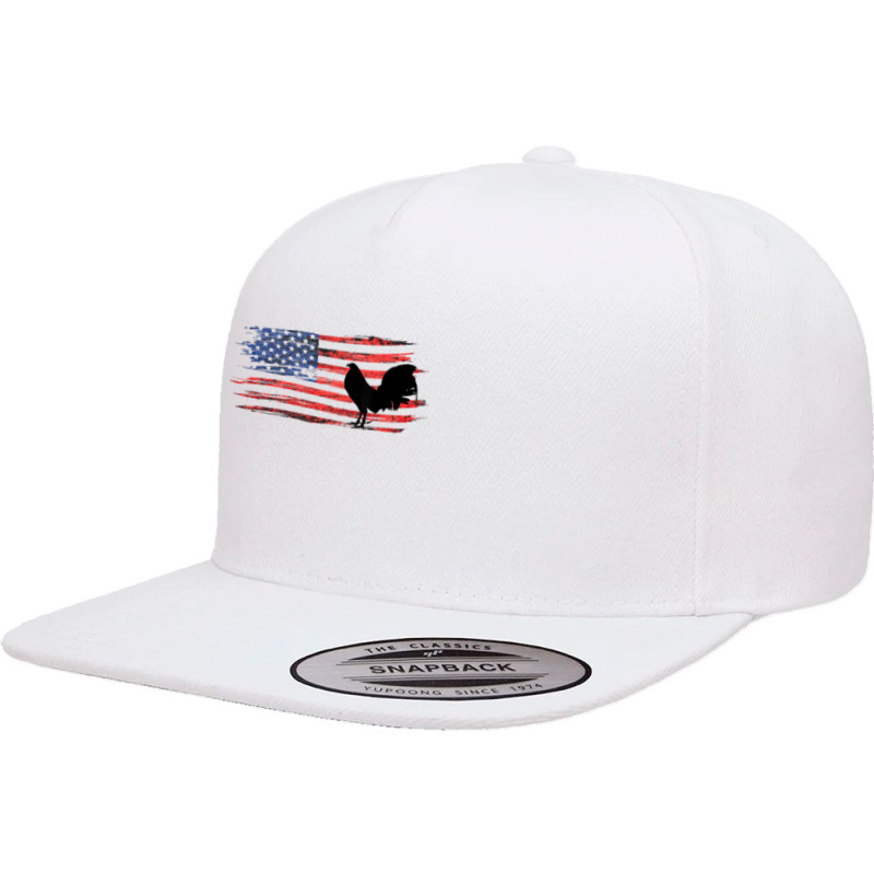 Gamefowl Vintage Distressed Us Flag Rooster Gallegos Fighter T Shirt 5 panel snapback cap by emaliekrein | Artistshot