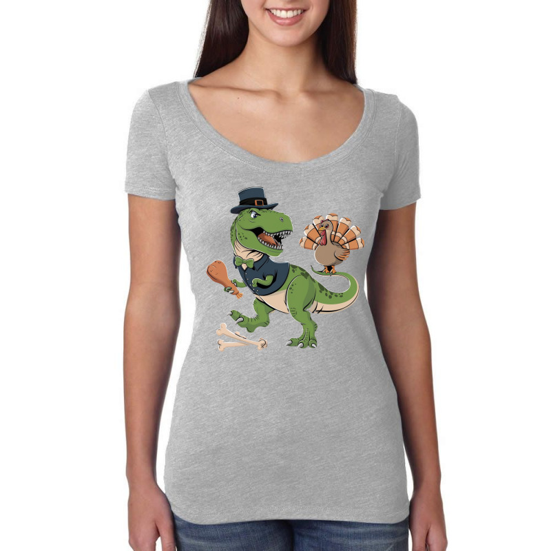 A Happy Cute Pig Wearing A Santa (2) Women's Triblend Scoop T-shirt by John Nichols | Artistshot