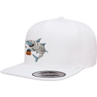 A Mummy Shark Halloween 5 Panel Snapback Cap | Artistshot