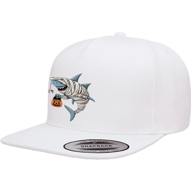 A Mummy Shark Halloween 5 Panel Snapback Cap | Artistshot