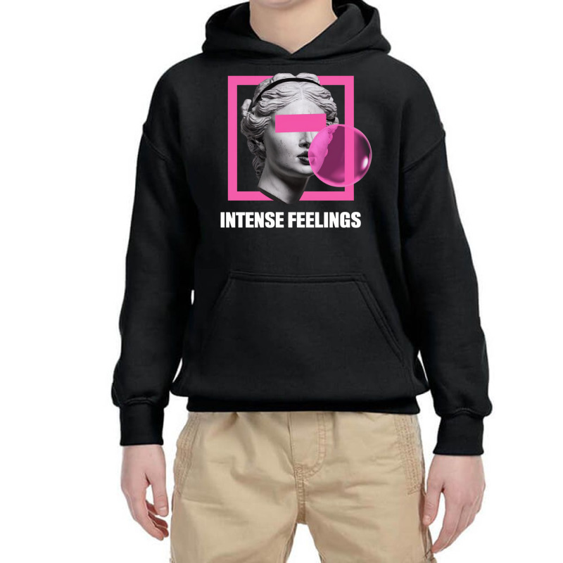 A Woman With Eyes Coveredby A Pink Rectangle Youth Hoodie | Artistshot