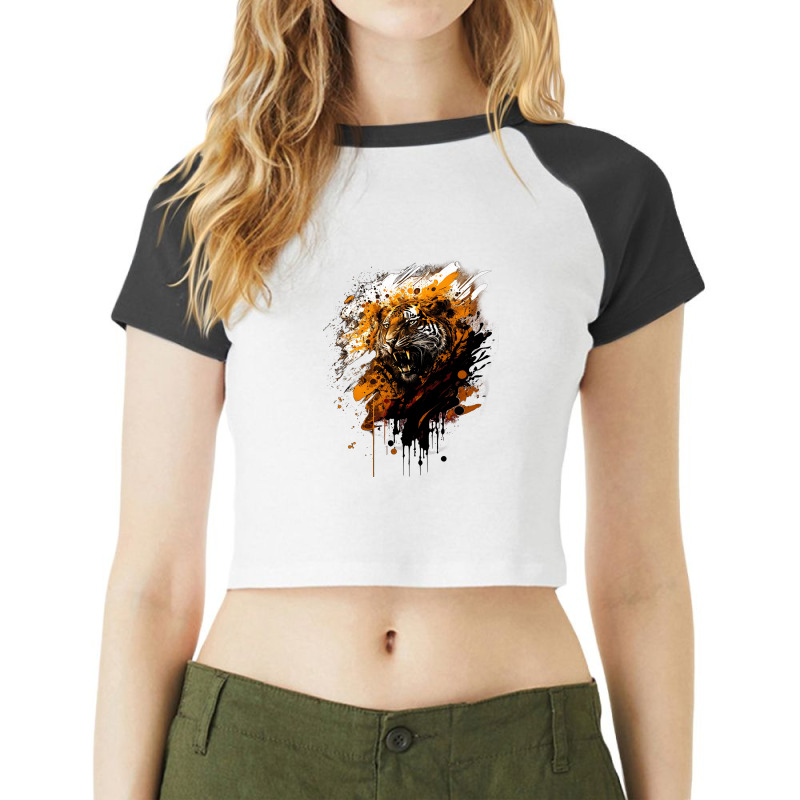 Wild Tiger Raglan Crop Top by mailson | Artistshot