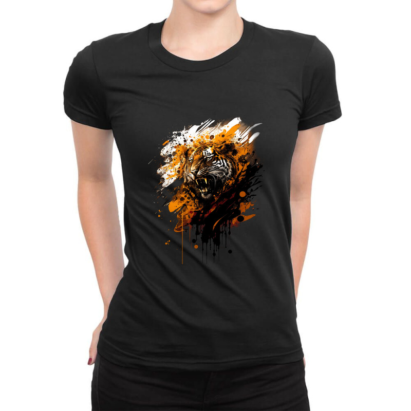 Wild Tiger Ladies Fitted T-Shirt by mailson | Artistshot