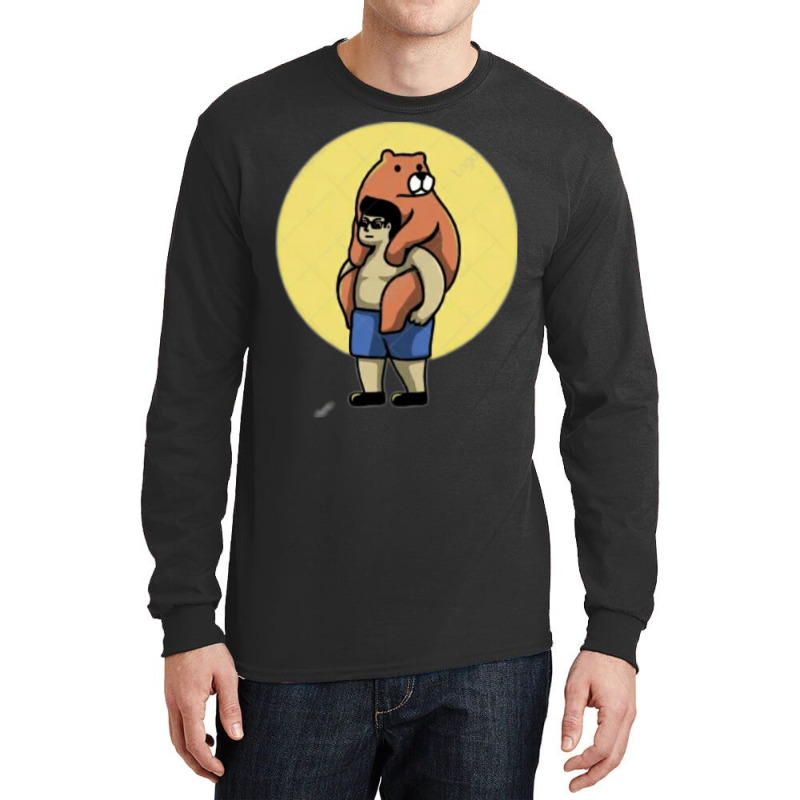 Bear And Man Images Long Sleeve Shirts | Artistshot