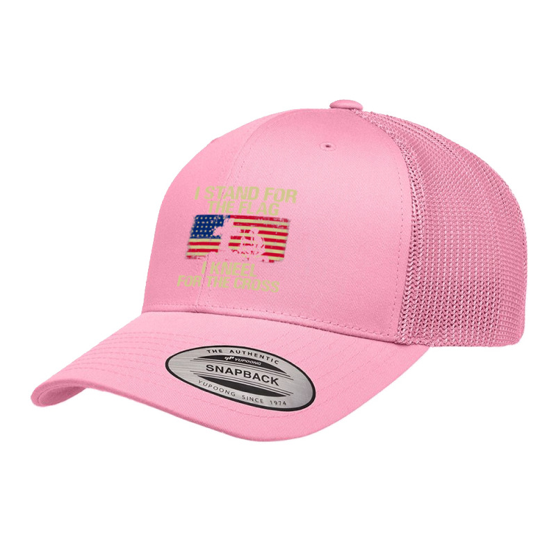 I Stand For The Flag I Kneel For The Cross Veteran Day Gift 19 Retro Trucker Cap by pester | Artistshot