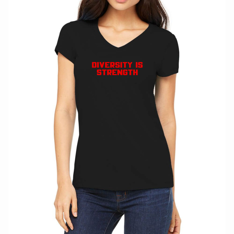 Diversity Is Strength Red Design Women's V-Neck T-Shirt by Akhtar21 | Artistshot