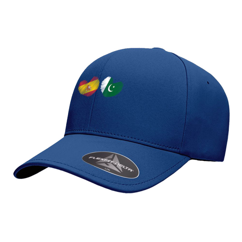 Pakistan Spain Heart Spanish Flag Pakistani Flag Love Heart T Shirt Seamless Cap by hustonfkobar3 | Artistshot