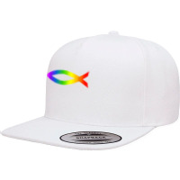 Ichthys Rainbow Christian Fish Symbol Homosexuality T Shirt 5 Panel Snapback Cap | Artistshot